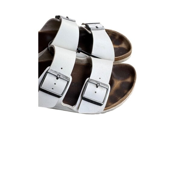 Birkenstock Arizona White Leather Double Strap Sandals EU 39 Narrow Fit - Picture 2 of 10